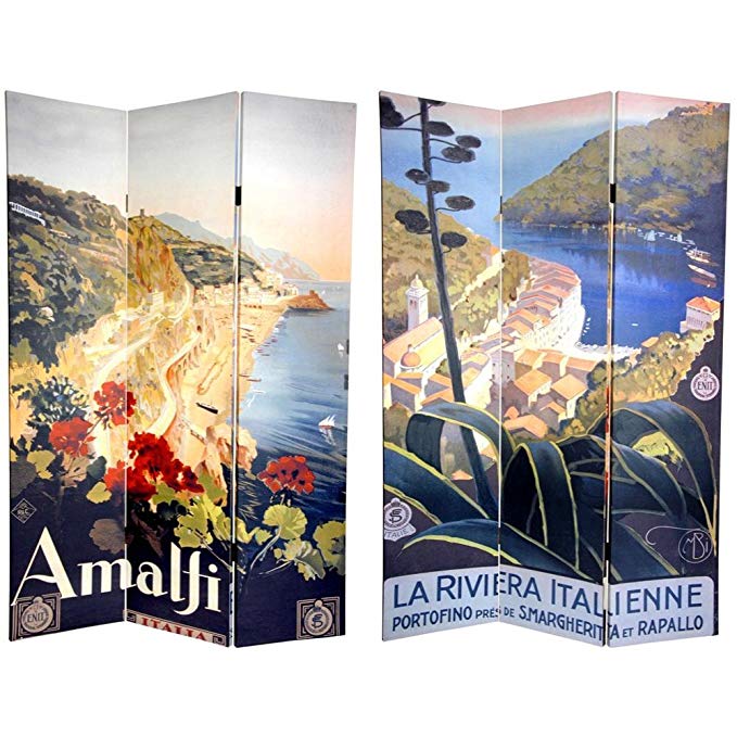 Oriental Furniture 6 ft. Tall Double Sided Amalfi/Riviera Canvas Room Divider