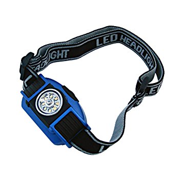 Dorcy 103-Lumen Weather Resistant Adjustable LED Headlight with Adjustable Head Strap, Black and Blue (41-2093)