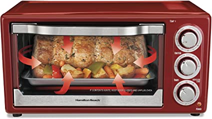 Hamilton-Beach 31514C 6 Slice Capacity Convection Toaster Oven, Red