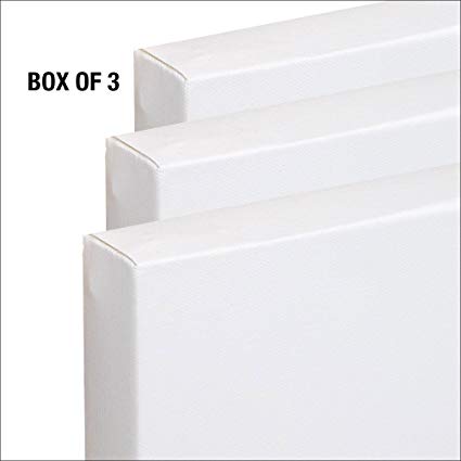 The Edge All Media Cotton Deluxe Stretched Canvas - Paintable Edges for Frameless Artwork Presentation, Superior Priming for Richness and Purity of Paint Colors - Box of 3 - [1.5" Deep | 30X40]