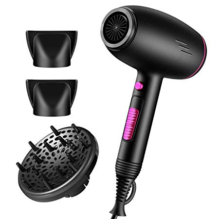 Hair Dryer Blow Dryer Compact Travel Hair Dryer 2300W Turbo Hair Dryer Negative Ionic Ceramic Blow Dryer Long Life Damage Control for Faster Drying Professional Luxury Dryer