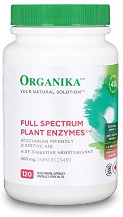 Organika Full Spectrum Plant Enzymes, 500 mg Vegetarian Capsules 120-Count