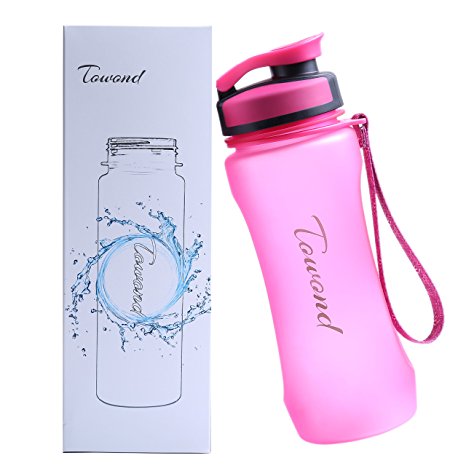 Towond 20oz/600ml Sports Tritan Water Bottle BPA-Free with Filter Flip Top - Leak Proof Light Weight - Stay Closed in Outdoors Travel Backpack
