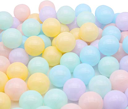 TRENDBOX 100 Ball - Macaron Colors Pit Balls Non-Toxic Free BPA Soft Plastic Balls for Ball Pit Play Tent Baby Playhouse Pool Birthday Party Decoration