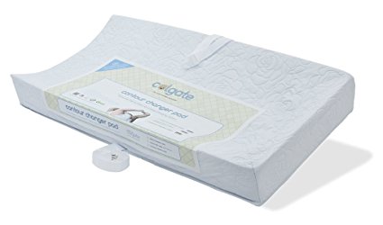 Colgate Contour Changing Pad with Waterproof White Quilted Cover, 33" x 16" x 4", 3-Sided