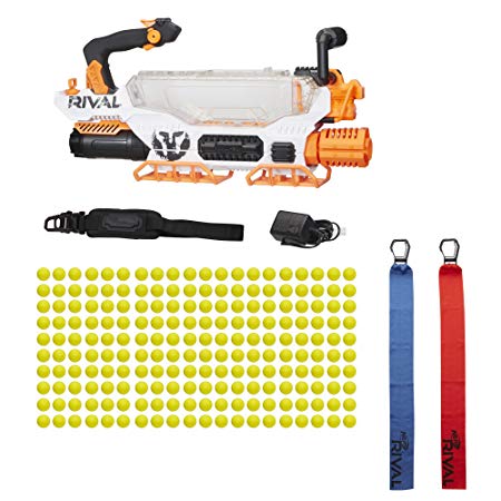 Prometheus MXVIII-20k Nerf Rival Toy Blaster with Rechargeable Battery, 200 Nerf Rival Rounds, Shoulder Strap, and Team Flags for Kids, Teens, and Adults