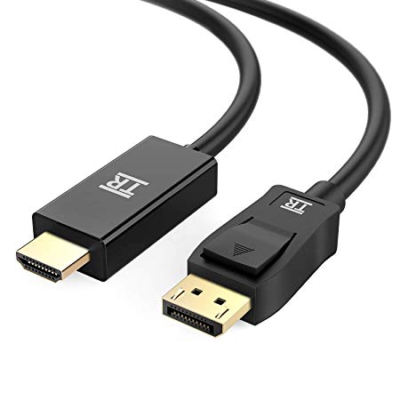 TechRise DP to HDMI，4K High Speed Gold Plated DisplayPort to HDMI Cable Converter Adapter, Supports Video and Audio for HDTV, Monitor, Projector, PC, Laptop, Others - 2M Male to Male