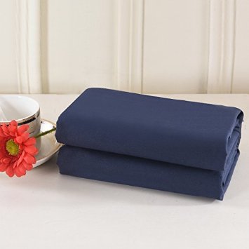 Lullabi Bedding 100 Brushed Microfiber Ultra Soft Pillowcase Set - Envelope Closure End - Wrinkle Fade Stain Resistant Navy Standard Pillowcase