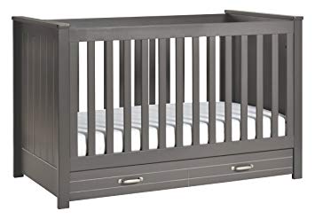 DaVinci Asher 3-in-1 Convertible Crib With Toddler Bed Conversion Kit, Slate