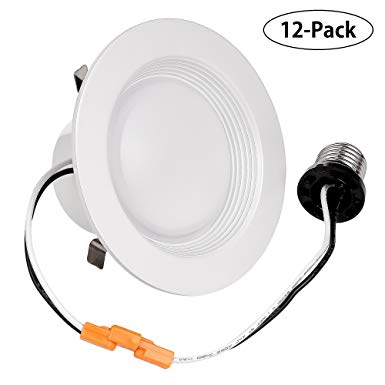 Triangle Bulbs (Pack of 12) 10 Watt Retrofit Downlight Kit 65W Replacement , Fit for 4" Round opening, Dimmable, 5000K, E26 Base, UL and Energy Star Qualified