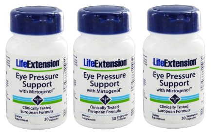 Life Extension Eye Pressure Support With Mirtogenol, 30 Vcaps (3-Pack)