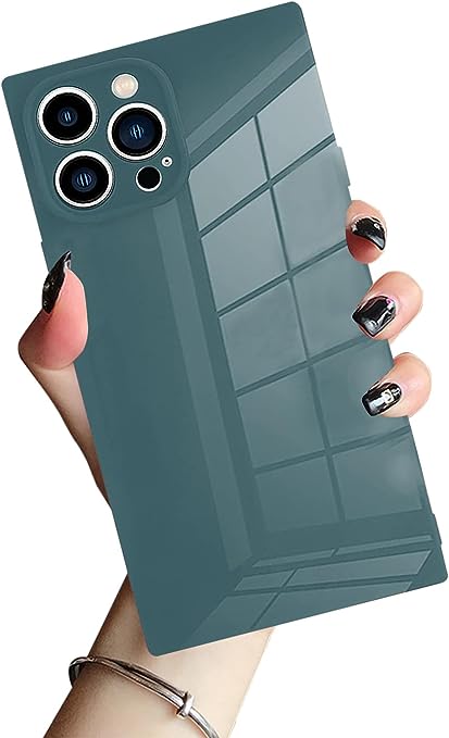 Compatible with iPhone 14 Pro Max Square Case Ash Soft TPU Bumper Anti-Drop Anti-Scratch Shock Absorption Protective Wireless Slim Cover Phone Case iPhone 14 Pro Max 6.7 Inch for Women Girls Boys