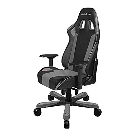 DXRacer King series OH/KS06/NG Large size Seat Office Chair Gaming Ergonomic with - Included Head and Lumbar Support Pillows (Black/Gray)