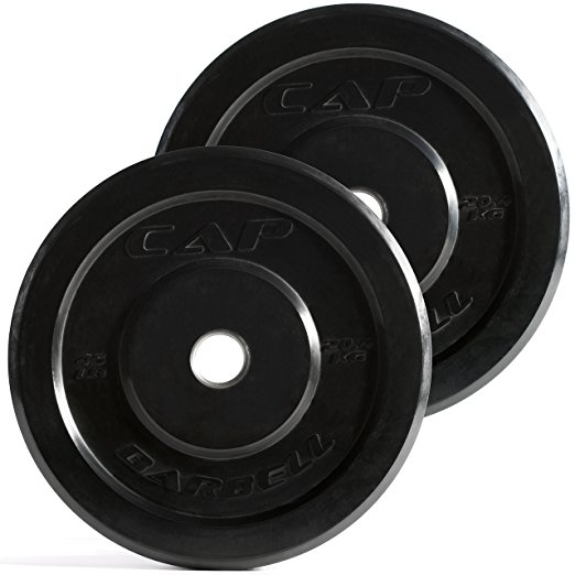 CAP Barbell Premium Bumper Plates, Black, Pair