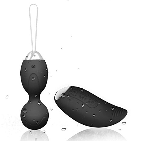 ACVIOO Ben Wa Balls 10-Frequency Silicone Massage Egg with Remote Control for Women Pelvic Floor Exercise Postpartum Massager(Black)