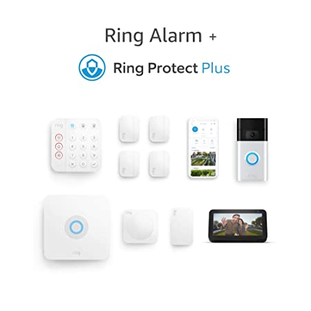 Ring Alarm 8-piece Kit (2nd Gen) with Ring Video Doorbell (2nd Gen), Echo Show 5, and Ring Protect Plus Plan with monthly auto-renewal