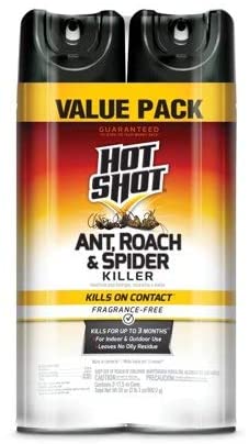 Hot Shot HG-26780 Ant, Roach & Spider Killer 2-17.5 oz (unscented) Twin Pack, Fresh Lemon