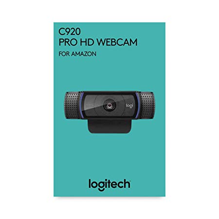 Logitech, C920 HD Pro Webcam for AMZ, Full HD 1080p Video Calling and Recording, Dual Stereo Audio, Stream Gaming, Two Microphones, Small, Agile, Adjustable, Black