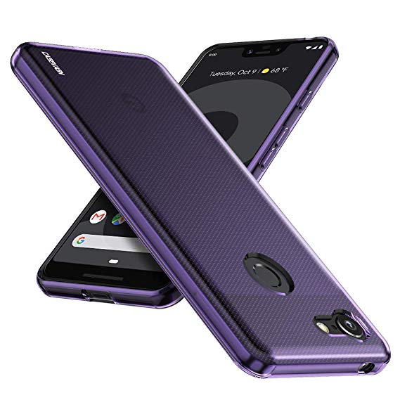 Google Pixel 3 XL Case, CASEVASN [Slim Thin] Anti-Scratches Flexible TPU Gel Rubber Soft Skin Silicone Protective Case Cover for Google Pixel 3 XL (Purple)