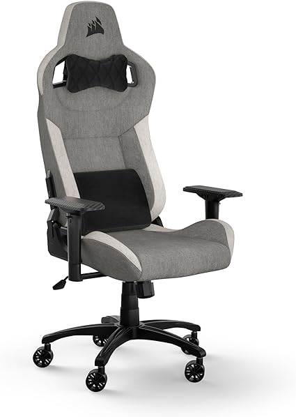 Corsair T3 Rush (2023) Gaming Chair, One Size, Gray and White