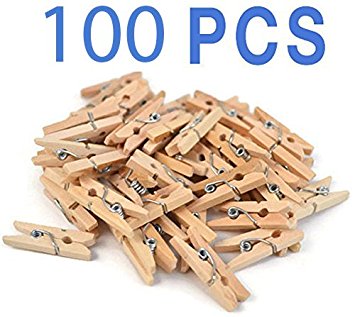 Mini Clothespins Craft Boutique, Wood Pack, Wooden Pins for Scrapbooking Wood Crafts (100 mini clothespins natural)