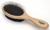 Safari Pin and Bristle Brush for Dogs with Wood Handle