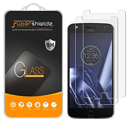 [2-Pack] Moto Z Play / Moto Z Play Droid Tempered Glass Screen Protector, Supershieldz Anti-Scratch, Anti-Fingerprint, Bubble Free, Lifetime Replacement Warranty