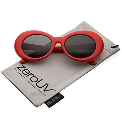 zeroUV - Bold Retro Oval Mod Thick Frame Sunglasses Clout Goggles with Round Lens 51mm