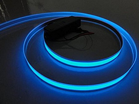 Onite 3.3ft Blue Neon Glowing Strobing Electroluminescent Ribbon, EL Tape Strip Light