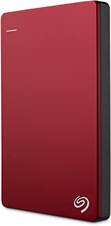 Seagate Backup Plus Slim 1TB External Hard Drive Portable HDD – Red USB 3.0 for PC Laptop and Mac, 2 Months Adobe CC Photography (STDR1000103)