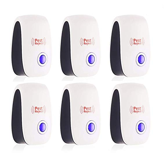 iTechShop [2018 Upgraded] Ultrasonic Pest Repeller, Electronic Plug-in Ultrasonic Pest Control, Best Pest Repellent for Cockroach, Rodents, Flies, Roaches, Ants, Mice,Spiders, Fleas (6 Packs)