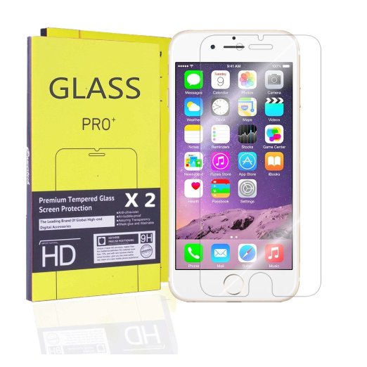 (2 Pack) iPhone 6S Screen Protector, Premium Tempered Glass [3D Touch Compatible- Crystal] [Anti-Scratch] [Ultra-Clearity] Screen Protector Fit for iPhone 6 and iPhone 6S 4.7", Lifetime Warranty
