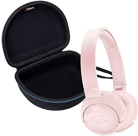 JBL Tune 600BTNC Wireless On-Ear Active Noise-Cancelling Headphone Bundle with gSport Deluxe Travel Case (Pink)