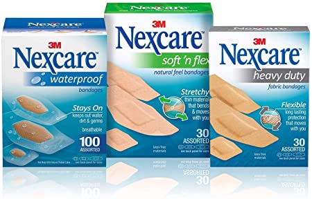 Nexcare Bandages Variety Pack, with Waterproof, Soft N Flex & Heavy Duty Bandages, 160 Count