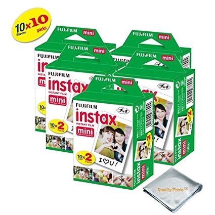 Fujifilm INSTAX Mini Instant Film 10 Pack 100 SHEETS (White) For Fujifilm Mini 8 Cameras …