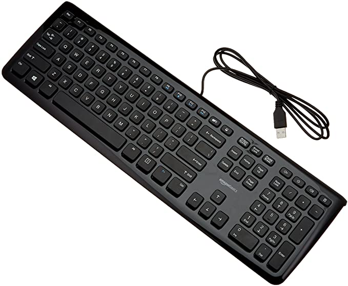 Amazon Basics Wired PC Computer Keyboard, 10-Pack