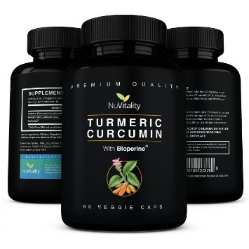 Turmeric Curcumin with BioPerine (Black Pepper Extract) - Premium Highest Potency Pain Relief & Joint Support Supplement - 95% Standardized Curcuminoids - Anti-inflammatory Non-GMO Veggie Capsules