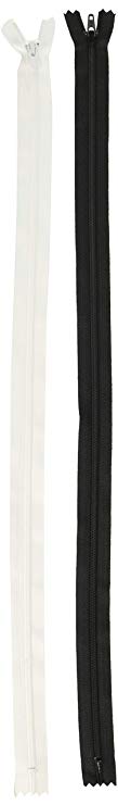 ZipperStop Distributor YKK 223 Wholesale 20" 3 Skirt & Dress ~ 6 Black and 6 White (12 Zippers/Pack)