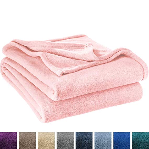 Ivy Union Ultra Soft Microplush Velvet Blanket - Luxurious Fuzzy Fleece Fur - All Season Premium Bed Blanket, Twin Extra Long (Twin XL/Twin, Light Pink)