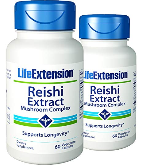 Life Extension Reishi Extract Mushroom Complex, Veggie Caps, 60 ea - 2pc