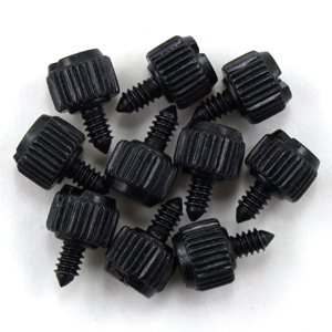 Computer Case Thumbscrews - Black (10pack), 6-32 Thread Type
