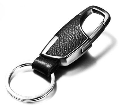 Olivery Classic Leather Stainless Steel Keychain