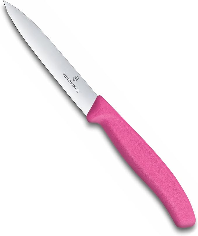 Victorinox 6.7706.L115 Swiss Classic Paring Knife for Cutting and Preparing Fruit and Vegetables Straight Blade in Pink, 3.9 inches