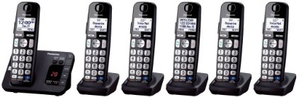 Panasonic KX-TGE233B   3 KX-TGEA20B Handset (6 Handsets Total) DECT 6.0 Plus Cordless Phone System (KX-TGE234B   2, KX-TGE232B   4, KX-TGE230B   5) (Certified Refurbished)