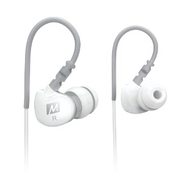 MEE audio Sport-Fi M6 Noise Isolating In-Ear Headphones with Memory Wire (White)