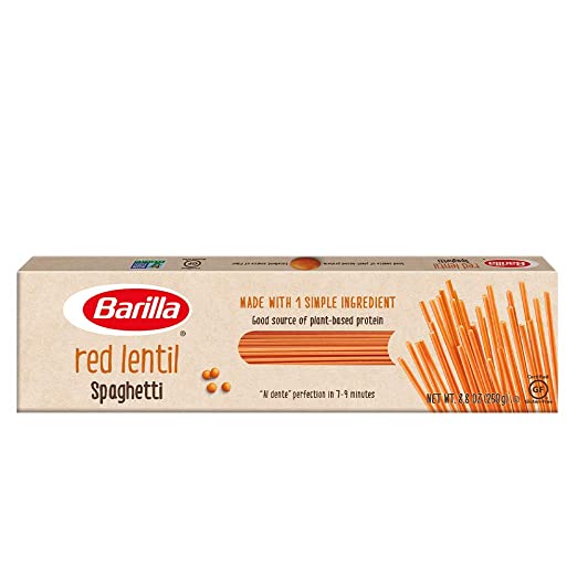 Barilla Red Lentil Spaghetti, 8.8 Ounce - Plant Based Protein Pasta - Naturally Gluten Free Pasta - Veggie Pasta - Vegan Pasta