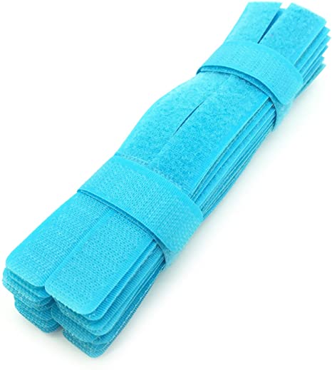 PASOW 50pcs Cable Ties Reusable Fastening Wire Organizer Cord Rope Holder 7 Inch (Sky Blue)
