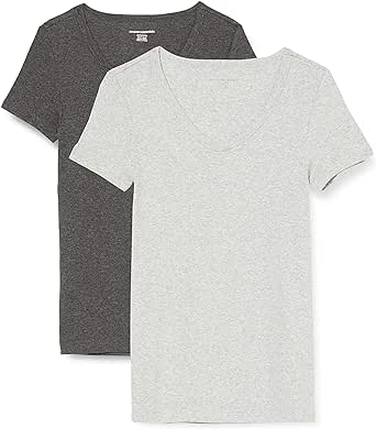 Amazon Essentials Women's 2-Pack Slim-Fit Short-Sleeve V-Neck T-Shirt