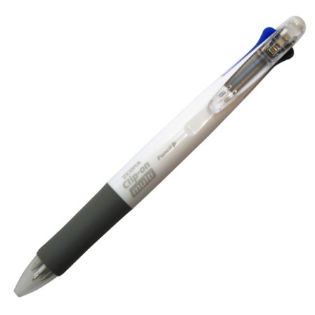 Zebra Clip-On Multi Color Multifunctional Pen White Barrel B4SA1-W