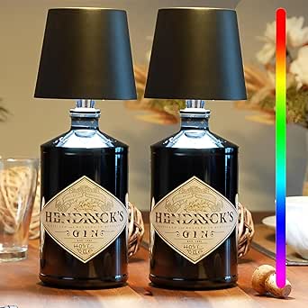 Pridola Wireless Bottle Lamp, 2024 New 3 Color Stepless Dimming Pridola Bottle Lamp, Wireless Charging Lamp, Rechargeable Touch Lamp, Outdoor Rechargeable Table Lamp, Bar Lamp (2Pcs-Black)